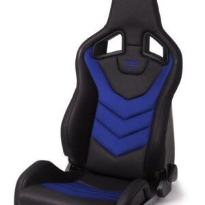 Recaro Sportster GT Driver Seat - Black Vinyl/Blue Suede