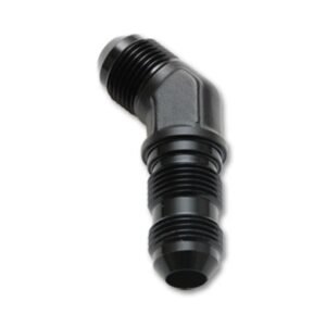 Vibrant -16AN Bulkhead Adapter 45 Deg Elbow Fitting - Anodized Black