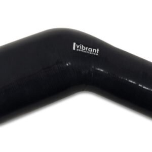 Vibrant 3in ID x 2.25in ID Gloss Black Silicone 45 Degree Transition Elbow
