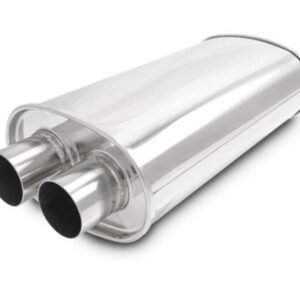Vibrant Universal Streetpower 2.25in Stainless Steel Dual In-Out Oval Muffler