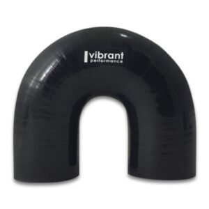 Vibrant 4 Ply Reinforced Silicone Elbow Connector - 1.25in ID x 5.50in Leg 180 Deg Elbow (Black)
