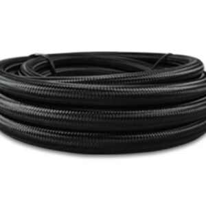 Vibrant -6 AN Black Nylon Braided Flex Hose (50 foot roll)