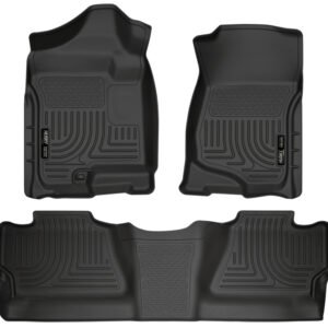 Husky Liners 07-12 Chevy Silverado/GMC Sierra Crew Cab WeatherBeater Combo Black Floor Liners