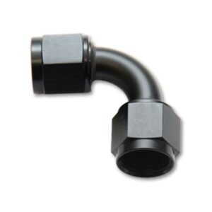 Vibrant -10AN Female 90 Degree Union Adapter (AN to AN) - Anodized Black Only