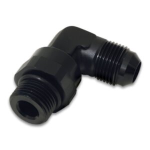 Vibrant -10AN Male Flare to Male -8 ORB Swivel 90 Degree Adapter - Anodized Black