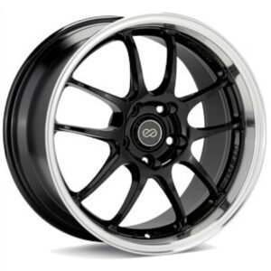 Enkei PF01 17x9 5x114.3 48mm Offset 75mm Bore Diameter Black w/ Machined Lip Wheel