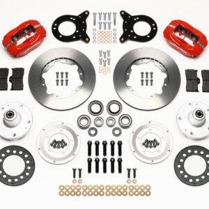 Wilwood Forged Dynalite Front Kit 11.00in Red 1965-1969 Mustang Disc & Drum Spindle