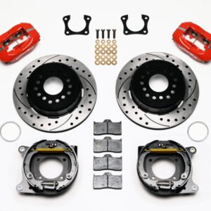 Wilwood Forged Dynalite P/S Park Brake Kit Drilled Red 58-64 Olds/Pontiac Ends