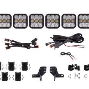 Diode Dynamics Bronco SS5 6-Pod CrossLink Grille Lightbar Kit Sport - White Combo