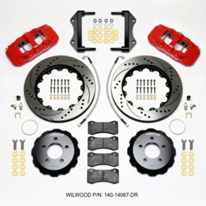 Wilwood AERO6 Front Hat Kit 14.25 Drilled Red 2014-Up Challenger w/Lines