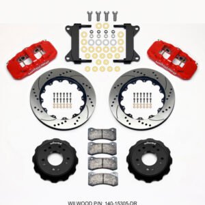 Wilwood AERO6 Front Hat Kit 14.00 Drilled Red 63-87 C10 w/ Wilwood Pro Spindles