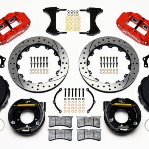 Wilwood Narrow Superlite 4R Rear P-Brk Kit 12.88in Drilled Red Mopar/Dana 2.36in Off w/Snap Ring