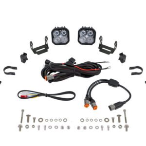 Diode Dynamics SS3 LED Bumper 1 1/2 In Roll Bar Kit Pro - White Combo (Pair)