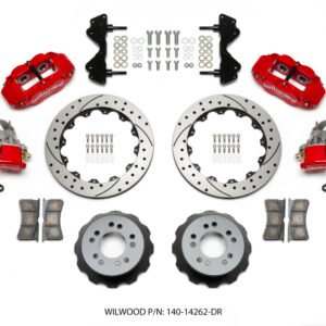 Wilwood Narrow Superlite 4R / MC4 Rear Kit 12.88 Drilled Red Currie Pro-Tour Unit Bearing Floater