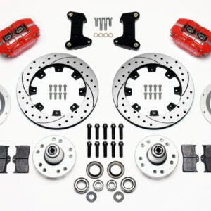 Wilwood Dynapro Dust-Boot Front Kit 12.19in Drilled Red 74-80 Pinto/Mustang II Disc Spindle only