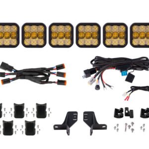 Diode Dynamics Bronco SS5 6-Pod CrossLink Grille Lightbar Kit Pro - Yellow Combo