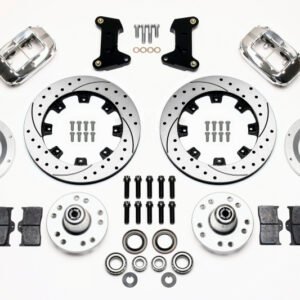 Wilwood Forged Dynalite Front Kit 12.19in Drilled Polished 74-80 Pinto/Mustang II Disc Spindle only