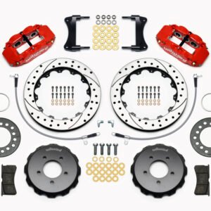 Wilwood Narrow Superlite 6R Front Hat Kit 12.88in Drill Red 2005-Up Mazda Miata w/ Lines