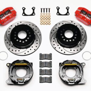 Wilwood Dynapro Dust-Boot P/S Park Brake Kit Drilled Red Big Ford 2.36in Offset