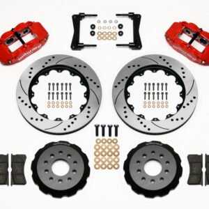 Wilwood Narrow Superlite 6R Front Hat Kit 14.00in Drill Red 2005-2014 Mustang