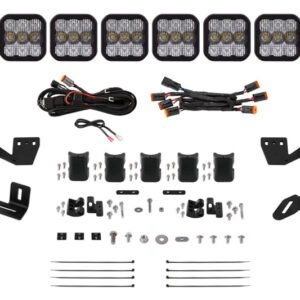 Diode Dynamics Prinsu/Sherpa Roof Racks SS5 6-Pod CrossLink Mounting Kit - Sport White Combo