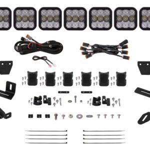 Diode Dynamics Prinsu/Sherpa Roof Racks- SS5 7-Pod CrossLink Mounting Kit - Sport White Combo