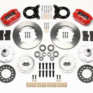 Wilwood Dynapro Dust-Boot Front Kit 11.00in Red 1965-1969 Mustang Disc & Drum Spindle