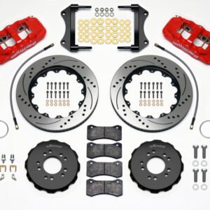 Wilwood AERO6 Front Hat Kit 14.25 Drilled Red 2014-Up Corvette C7 w/Lines