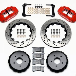 Wilwood Narrow Superlite 4R Rear Kit 14.00in Drill Red 97-04 Corvette C5/Z06 05-13 C6