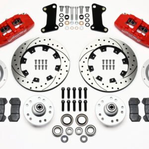 Wilwood Dynapro 6 Front Hub Kit 12.19in Drilled Red 67-69 Camaro (*Line Kit Needed*)