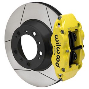 Wilwood 99-12 Porsche 911(996/997) Superlite 4R Rear Brake Kit Slotted 14.00in Rotor W/Lines - Ylw