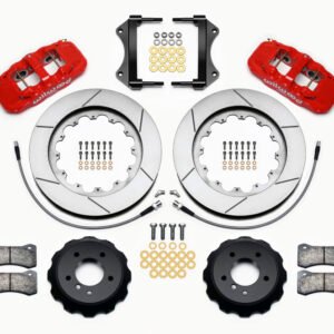 Wilwood AERO6 Front Hat Kit 15.00 Red 2007-2011 BMW E90 Series w/Lines