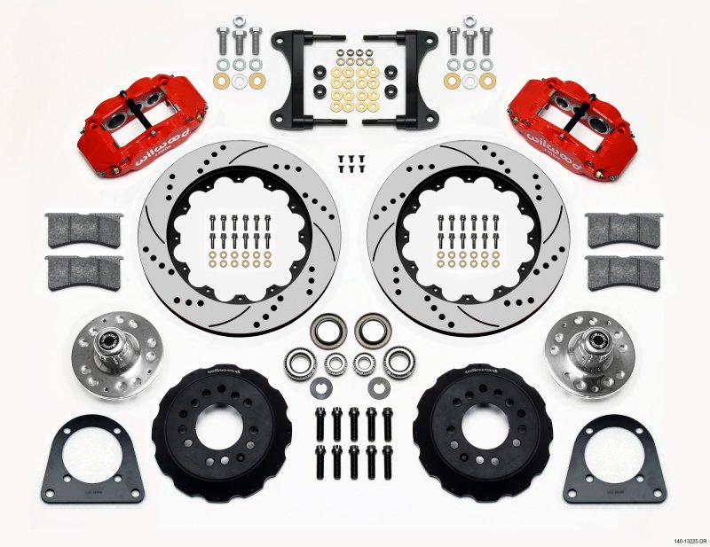 Wilwood Narrow Superlite 6R Front Hub Kit 14.00in Drill Red TCI-IFS 71-78 (Pinto Based)