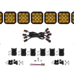 Diode Dynamics SS5 Pro Universal CrossLink 7-Pod Lightbar - Yellow Driving
