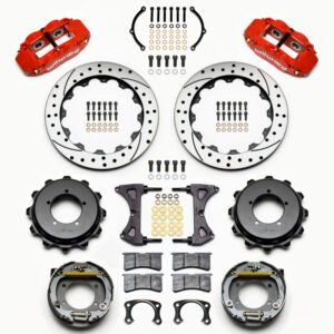 Wilwood Narrow Superlite 4R Rear Kit 12.88in Red Speedway Eng Floater w/ New Style End
