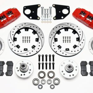 Wilwood Dynapro 6 Front Hub Kit 12.19in Drilled Red 62-72 CDP B & E Body-Drum