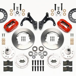 Wilwood Forged Dynalite Front Kit 11.00in Red 65-68 Chevy Impala -Drum Spindle