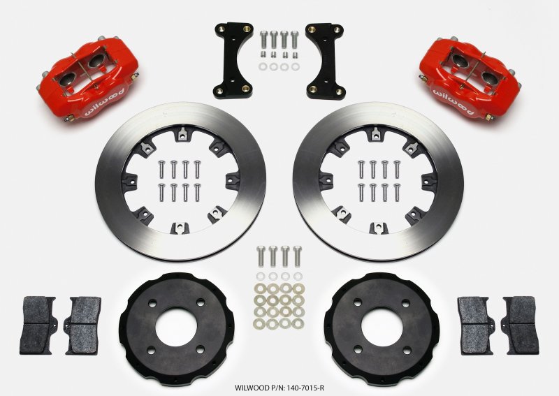 Wilwood Forged Dynalite Front Hat Kit 12.19in Drilled Red 2002 Mitsubishi Lancer