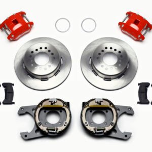 Wilwood D154 P/S Park Brake Kit Red 12 Bolt 2.75in offset Staggered Shock