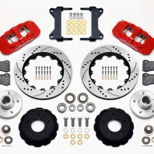 Wilwood AERO6 Front Hub Kit 14.00 Drilled-Red Chevy C-10 60-87 CPP Drop Spindle