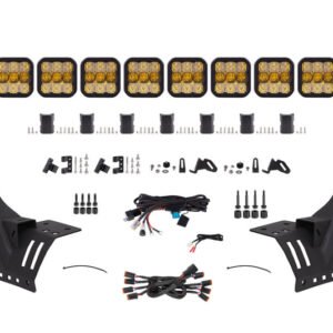 Diode Dynamics Jeep JL SS5 Pro CrossLink Windshield - Yellow Combo Lightbar Kit