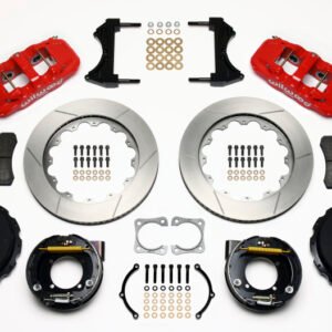 Wilwood AERO4 Rear P-Brake Kit 14.00in Red Chevy 12 Bolt-Spec 3.15in Bearing