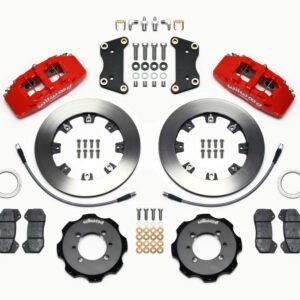 Wilwood Dynapro 6 Front Hat Kit 12.19in Red 2012 Fiat 500 w/ Lines