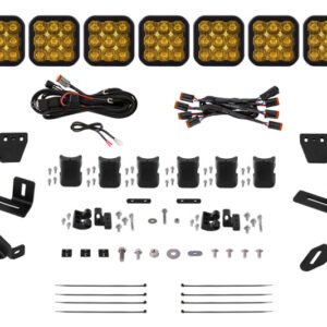 Diode Dynamics Prinsu/Sherpa Roof Racks- SS5 7-Pod CrossLink Mounting Kit - Sport Yellow Driving