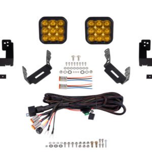 Diode Dynamics 07-18 Jeep JK Wrangler SS5 Bumper LED Pod Light Kit - Yellow Pro Driving