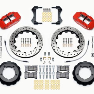 Wilwood Narrow Superlite 4R Front Hat Kit 12.88in Drill Red 76-77 Ford Bronco Dana 44 w/Lines