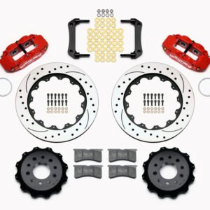 Wilwood Narrow Superlite 4R Rear Kit 14.00in Drilled Red Morrison Multilink IRS (10-15 Camaro Based)