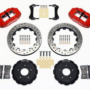Wilwood Narrow Superlite 6R Front Hat Kit 13.06in Drill Red Backdraft Cobra (BMW E36 Based)