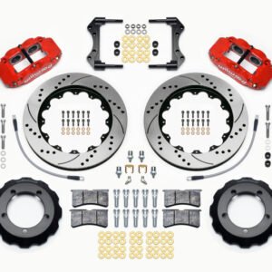 Wilwood Narrow Superlite 4R Front Hat Kit 14.00in Drill Red 66-75 Ford Bronco Dana 30/44 w/Lines