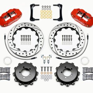 Wilwood Narrow Superlite 4R Rear Kit 12.88in Drilled Red 2012-Up Toyota / Scion FRS w/Lines